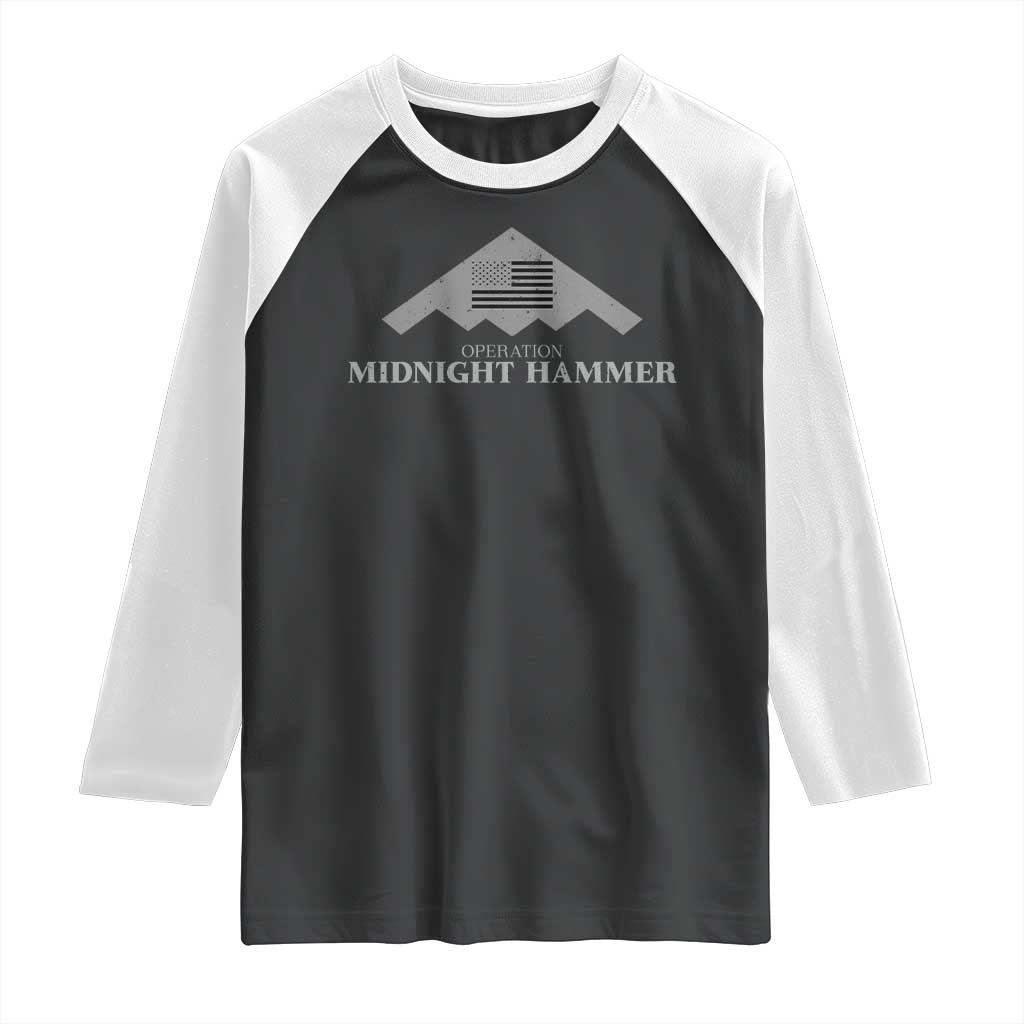 Operation Midnight Hammer Raglan Shirt Stealth Patriot - Wonder Print Shop