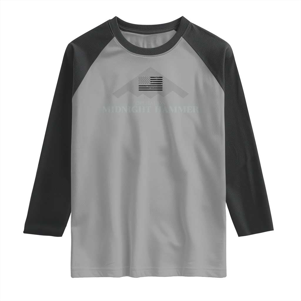 Operation Midnight Hammer Raglan Shirt Stealth Patriot - Wonder Print Shop