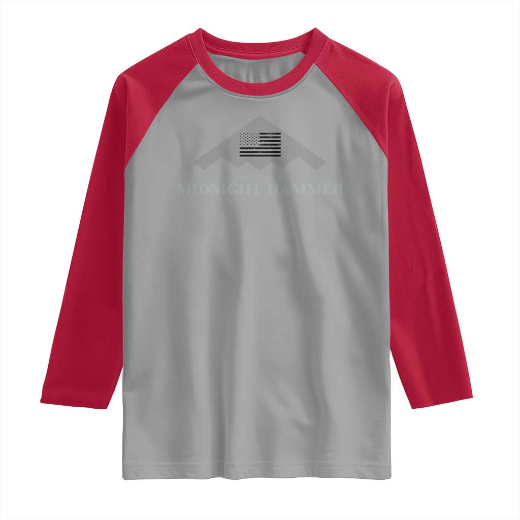 Operation Midnight Hammer Raglan Shirt Stealth Patriot - Wonder Print Shop