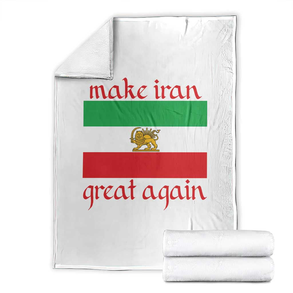 Make Iran Great Again Throw Blanket Vintage Lion and Sun Flag Patriotic Iranian Pride