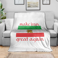 Make Iran Great Again Throw Blanket Vintage Lion and Sun Flag Patriotic Iranian Pride