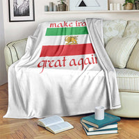 Make Iran Great Again Throw Blanket Vintage Lion and Sun Flag Patriotic Iranian Pride