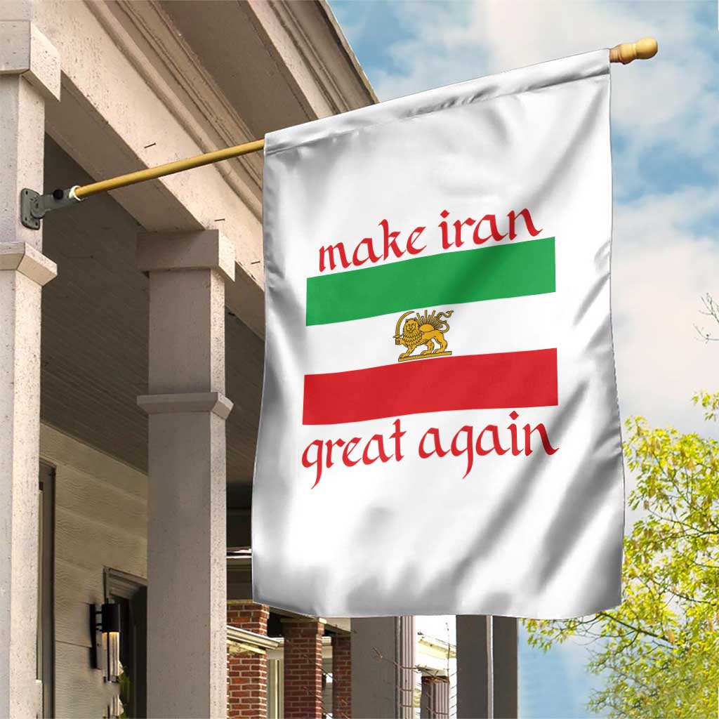 Make Iran Great Again Garden Flag Vintage Lion and Sun Flag Patriotic Iranian Pride