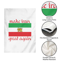 Make Iran Great Again Garden Flag Vintage Lion and Sun Flag Patriotic Iranian Pride
