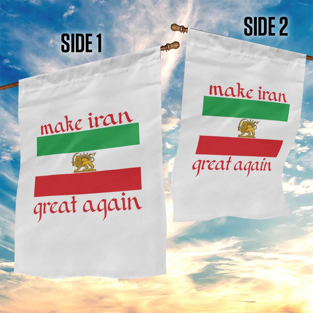 Make Iran Great Again Garden Flag Vintage Lion and Sun Flag Patriotic Iranian Pride