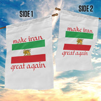 Make Iran Great Again Garden Flag Vintage Lion and Sun Flag Patriotic Iranian Pride