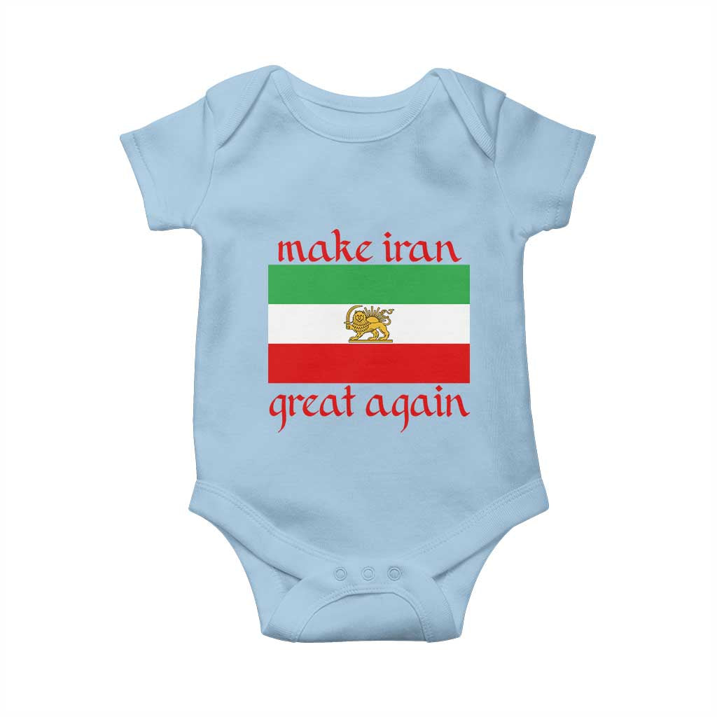 Make Iran Great Again Baby Onesie Vintage Lion and Sun Flag Patriotic Iranian Pride