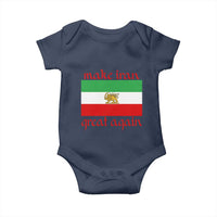 Make Iran Great Again Baby Onesie Vintage Lion and Sun Flag Patriotic Iranian Pride