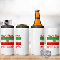 Make Iran Great Again 4 in 1 Can Cooler Tumbler Vintage Lion and Sun Flag Patriotic Iranian Pride