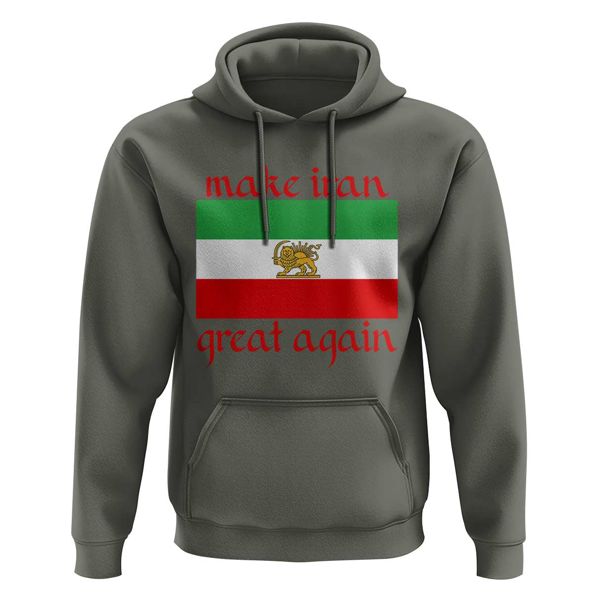 Make Iran Great Again Hoodie Vintage Lion and Sun Flag Patriotic Iranian Pride