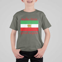 Make Iran Great Again T Shirt For Kid Vintage Lion and Sun Flag Patriotic Iranian Pride