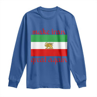 Make Iran Great Again Long Sleeve Shirt Vintage Lion and Sun Flag Patriotic Iranian Pride