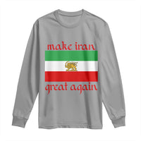 Make Iran Great Again Long Sleeve Shirt Vintage Lion and Sun Flag Patriotic Iranian Pride