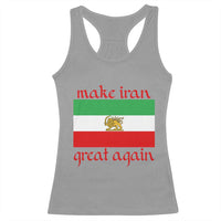 Make Iran Great Again Racerback Tank Top Vintage Lion and Sun Flag Patriotic Iranian Pride