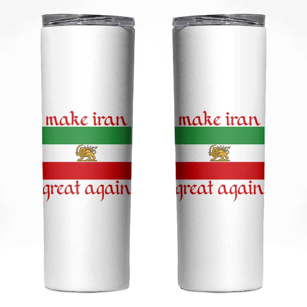 Make Iran Great Again Skinny Tumbler Vintage Lion and Sun Flag Patriotic Iranian Pride