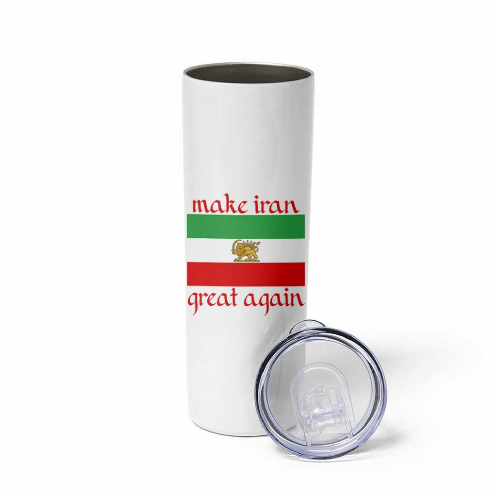 Make Iran Great Again Skinny Tumbler Vintage Lion and Sun Flag Patriotic Iranian Pride
