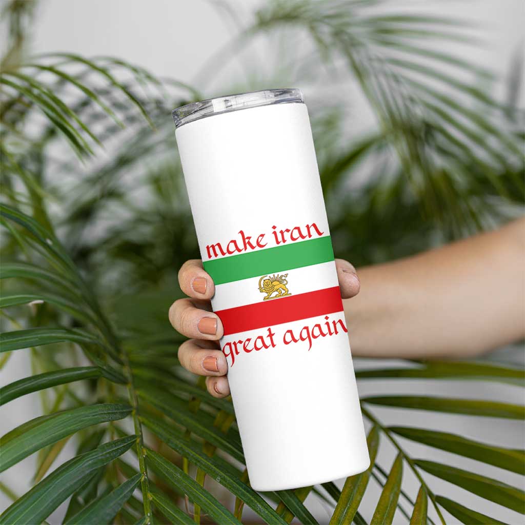 Make Iran Great Again Skinny Tumbler Vintage Lion and Sun Flag Patriotic Iranian Pride