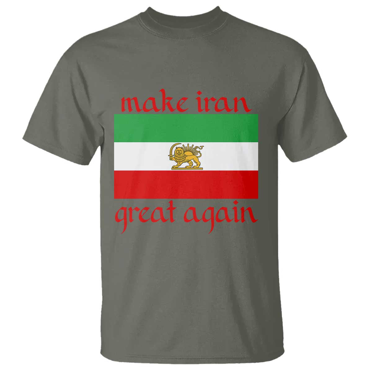 Make Iran Great Again T Shirt Vintage Lion and Sun Flag Patriotic Iranian Pride