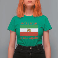 Make Iran Great Again T Shirt For Women Vintage Lion and Sun Flag Patriotic Iranian Pride