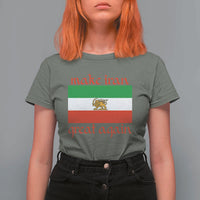Make Iran Great Again T Shirt For Women Vintage Lion and Sun Flag Patriotic Iranian Pride