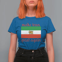 Make Iran Great Again T Shirt For Women Vintage Lion and Sun Flag Patriotic Iranian Pride