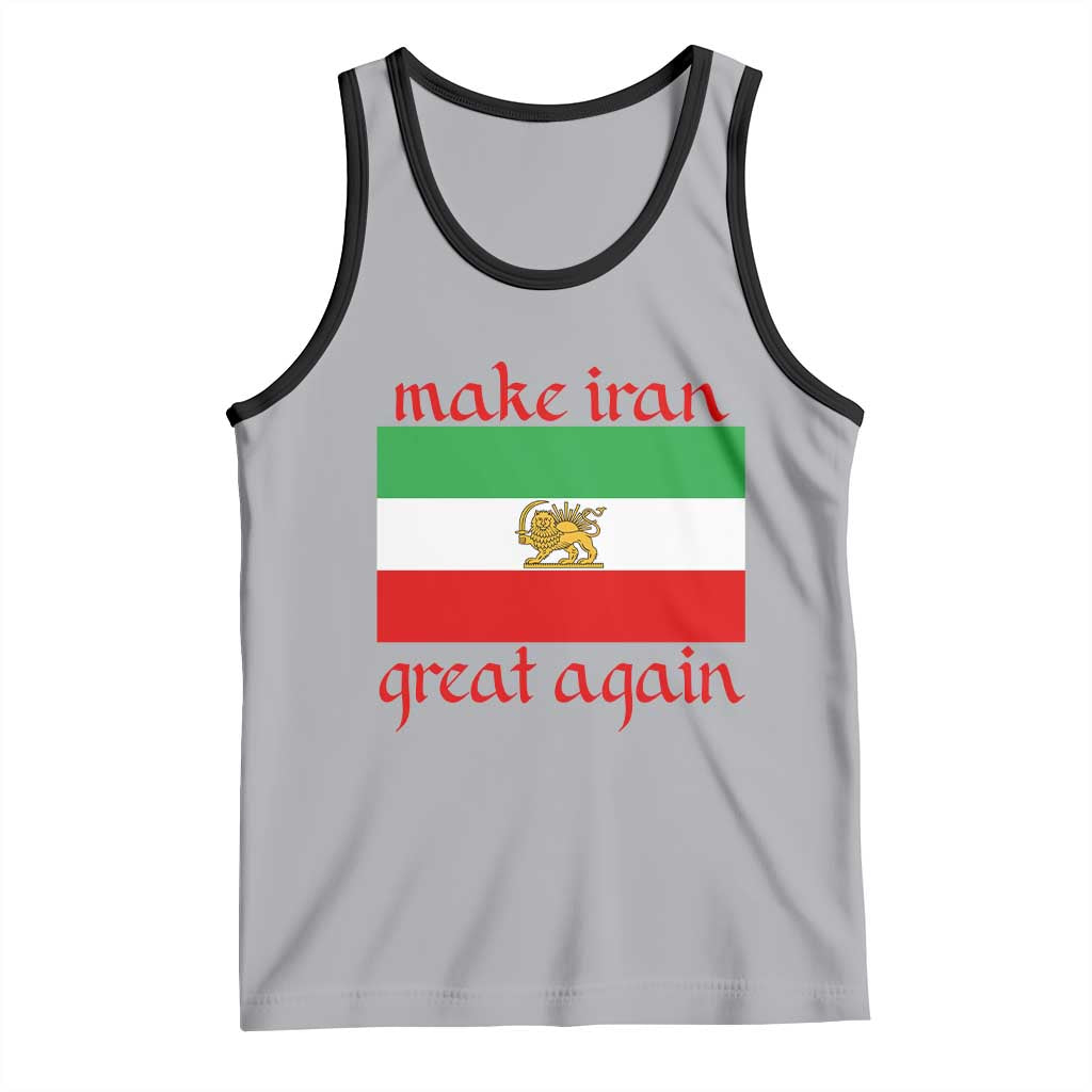 Make Iran Great Again Tank Top Vintage Lion and Sun Flag Patriotic Iranian Pride