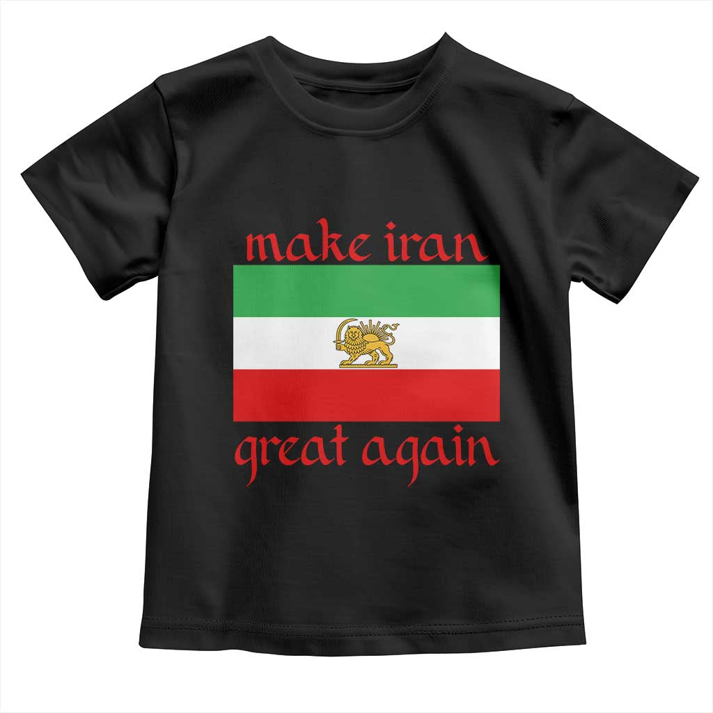 Make Iran Great Again Toddler T Shirt Vintage Lion and Sun Flag Patriotic Iranian Pride