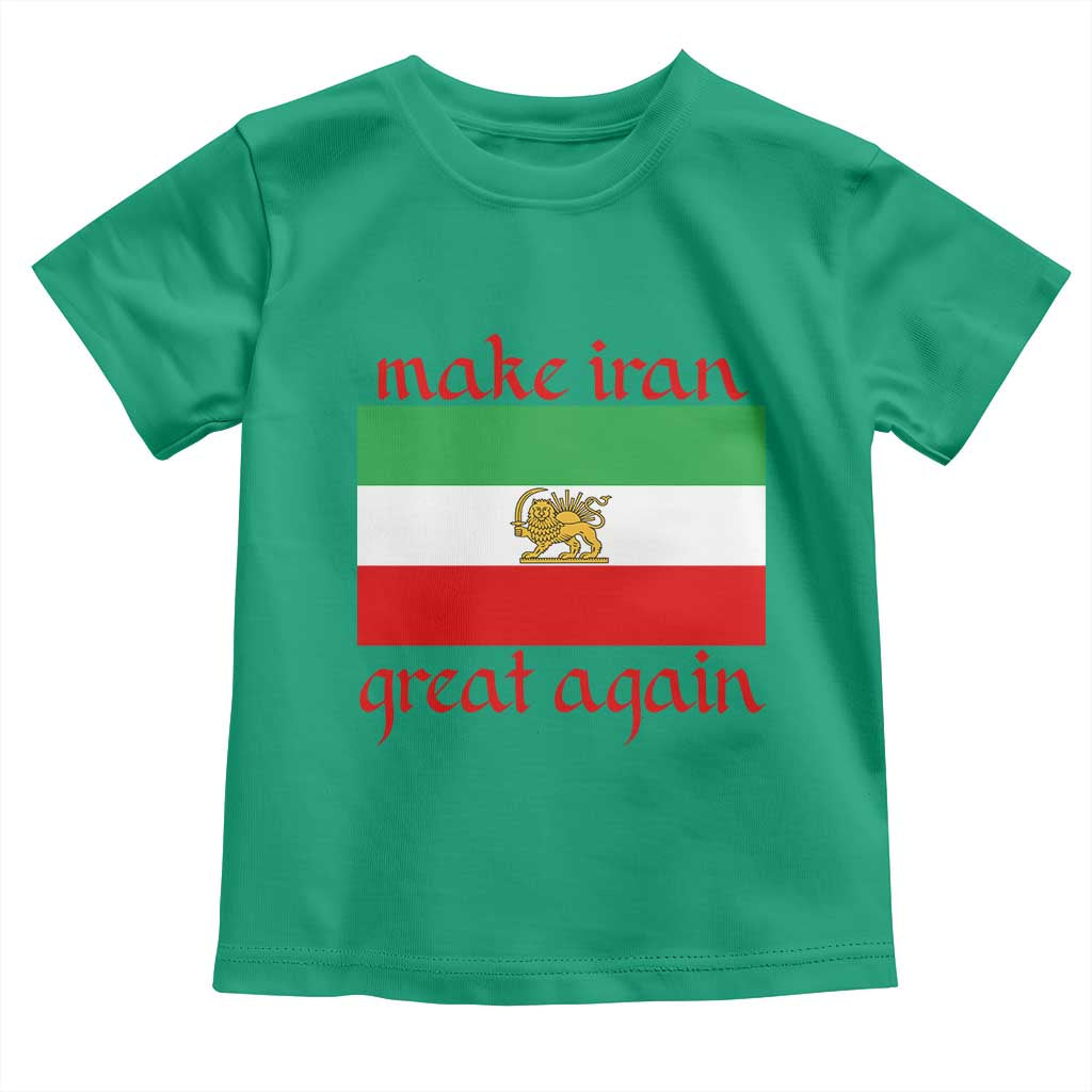 Make Iran Great Again Toddler T Shirt Vintage Lion and Sun Flag Patriotic Iranian Pride