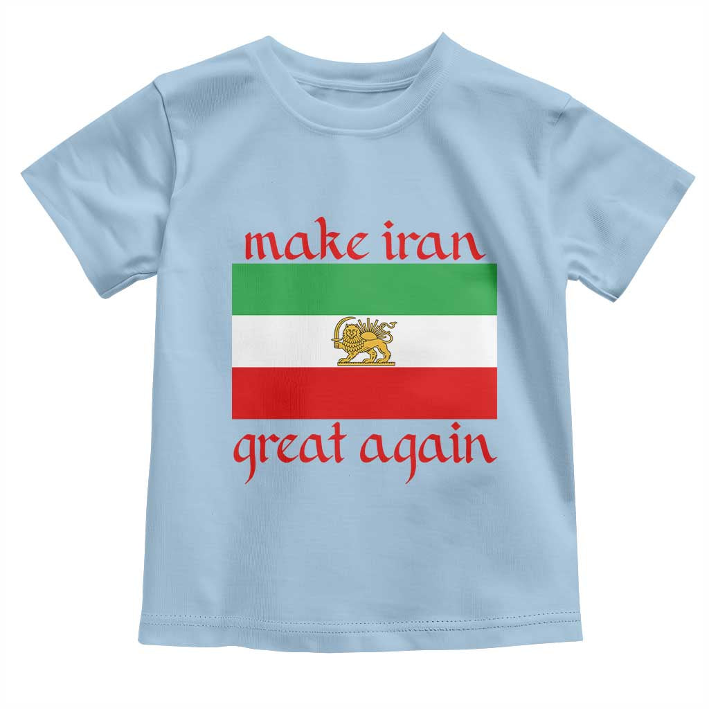 Make Iran Great Again Toddler T Shirt Vintage Lion and Sun Flag Patriotic Iranian Pride