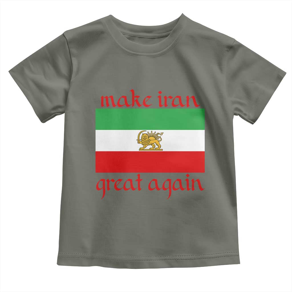Make Iran Great Again Toddler T Shirt Vintage Lion and Sun Flag Patriotic Iranian Pride