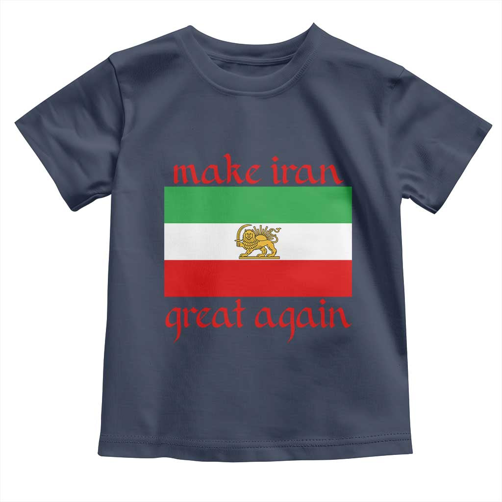 Make Iran Great Again Toddler T Shirt Vintage Lion and Sun Flag Patriotic Iranian Pride