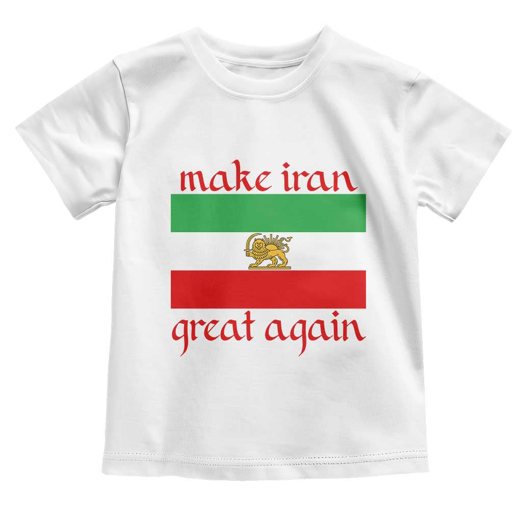 Make Iran Great Again Toddler T Shirt Vintage Lion and Sun Flag Patriotic Iranian Pride