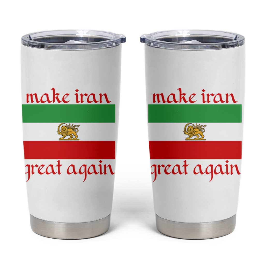 Make Iran Great Again Tumbler Cup Vintage Lion and Sun Flag Patriotic Iranian Pride