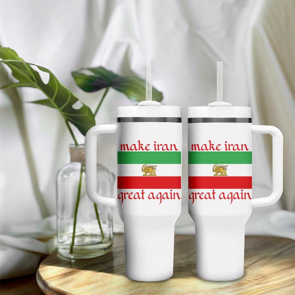 Make Iran Great Again Tumbler With Handle Vintage Lion and Sun Flag Patriotic Iranian Pride