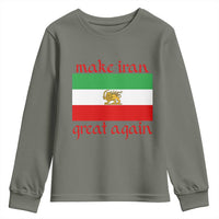 Make Iran Great Again Youth Sweatshirt Vintage Lion and Sun Flag Patriotic Iranian Pride