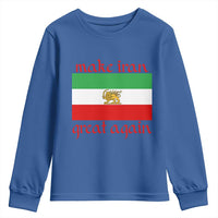 Make Iran Great Again Youth Sweatshirt Vintage Lion and Sun Flag Patriotic Iranian Pride