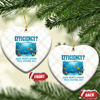 Efficiency Is Fish In Sea Funny Fish Pun Dad Joke Ceramic Ornament Yeah Thats Where They Usually Are Marine Life Ocean Humor