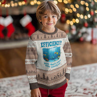 Efficiency Is Fish In Sea Funny Fish Pun Dad Joke Ugly Christmas Sweater Yeah Thats Where They Usually Are Marine Life Ocean Humor
