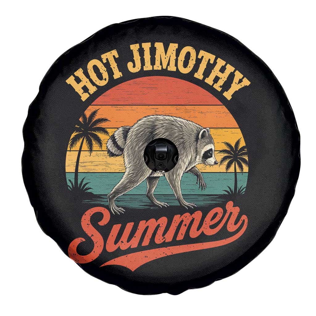 Hot Jimothy Summer Retro Sunset Beach Graphic Spare Tire Cover Funny Viral Seattle Raccoon Meme