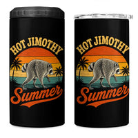 Hot Jimothy Summer Retro Sunset Beach Graphic 4 in 1 Can Cooler Tumbler Funny Viral Seattle Raccoon Meme