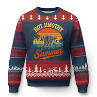 Hot Jimothy Summer Retro Sunset Beach Graphic Ugly Christmas Sweater Funny Viral Seattle Raccoon Meme