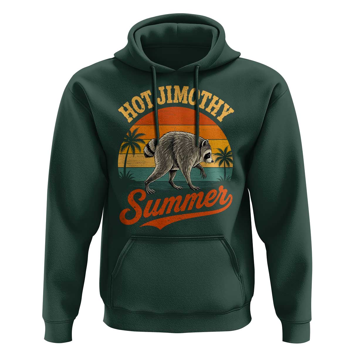 Hot Jimothy Summer Retro Sunset Beach Graphic Hoodie Funny Viral Seattle Raccoon Meme