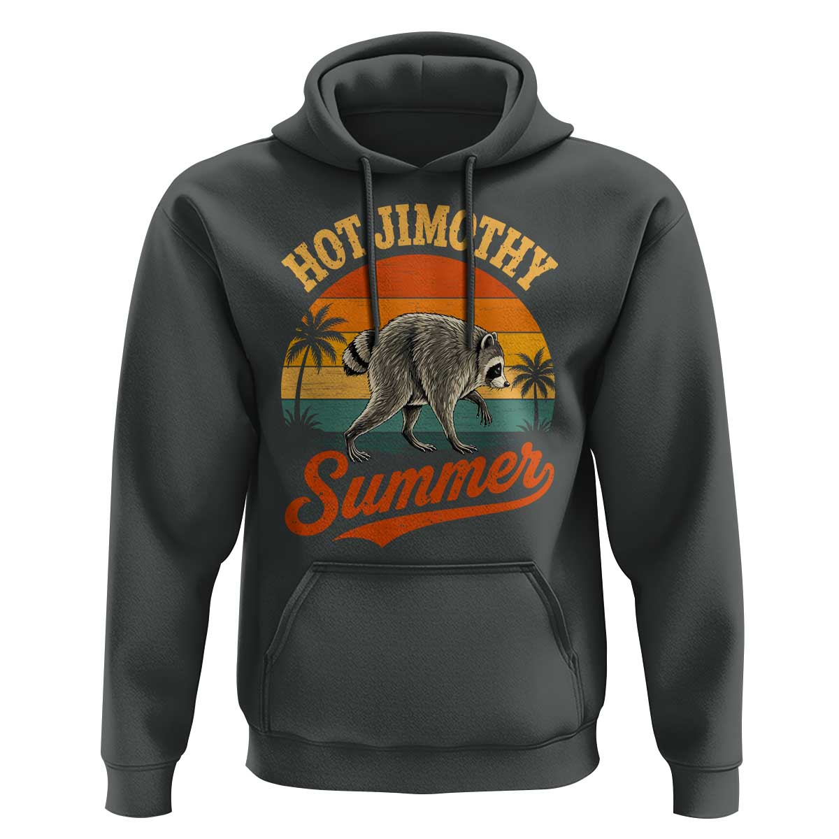Hot Jimothy Summer Retro Sunset Beach Graphic Hoodie Funny Viral Seattle Raccoon Meme