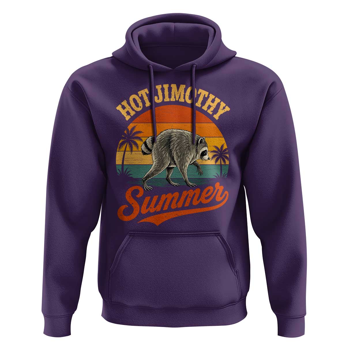Hot Jimothy Summer Retro Sunset Beach Graphic Hoodie Funny Viral Seattle Raccoon Meme