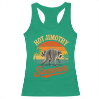 Hot Jimothy Summer Retro Sunset Beach Graphic Racerback Tank Top Funny Viral Seattle Raccoon Meme