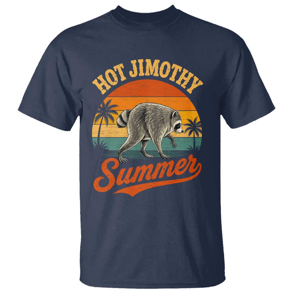 Hot Jimothy Summer Retro Sunset Beach Graphic T Shirt Funny Viral Seattle Raccoon Meme