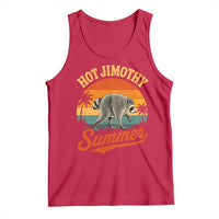 Hot Jimothy Summer Retro Sunset Beach Graphic Tank Top Funny Viral Seattle Raccoon Meme