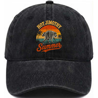 Hot Jimothy Summer Retro Sunset Beach Graphic Washed Cotton Baseball Cap Funny Viral Seattle Raccoon Meme