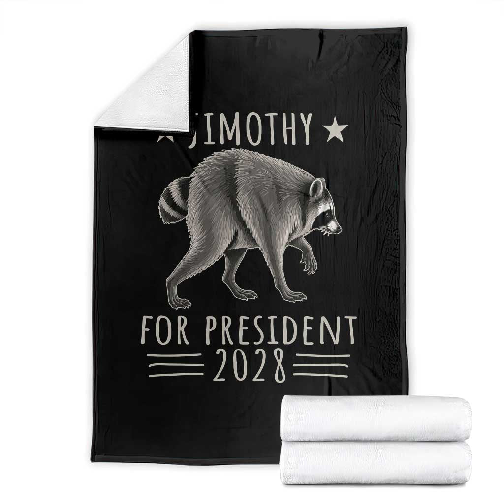 Jimothy For President 2028 Parody Throw Blanket Funny Viral Seattle Raccoon Lover