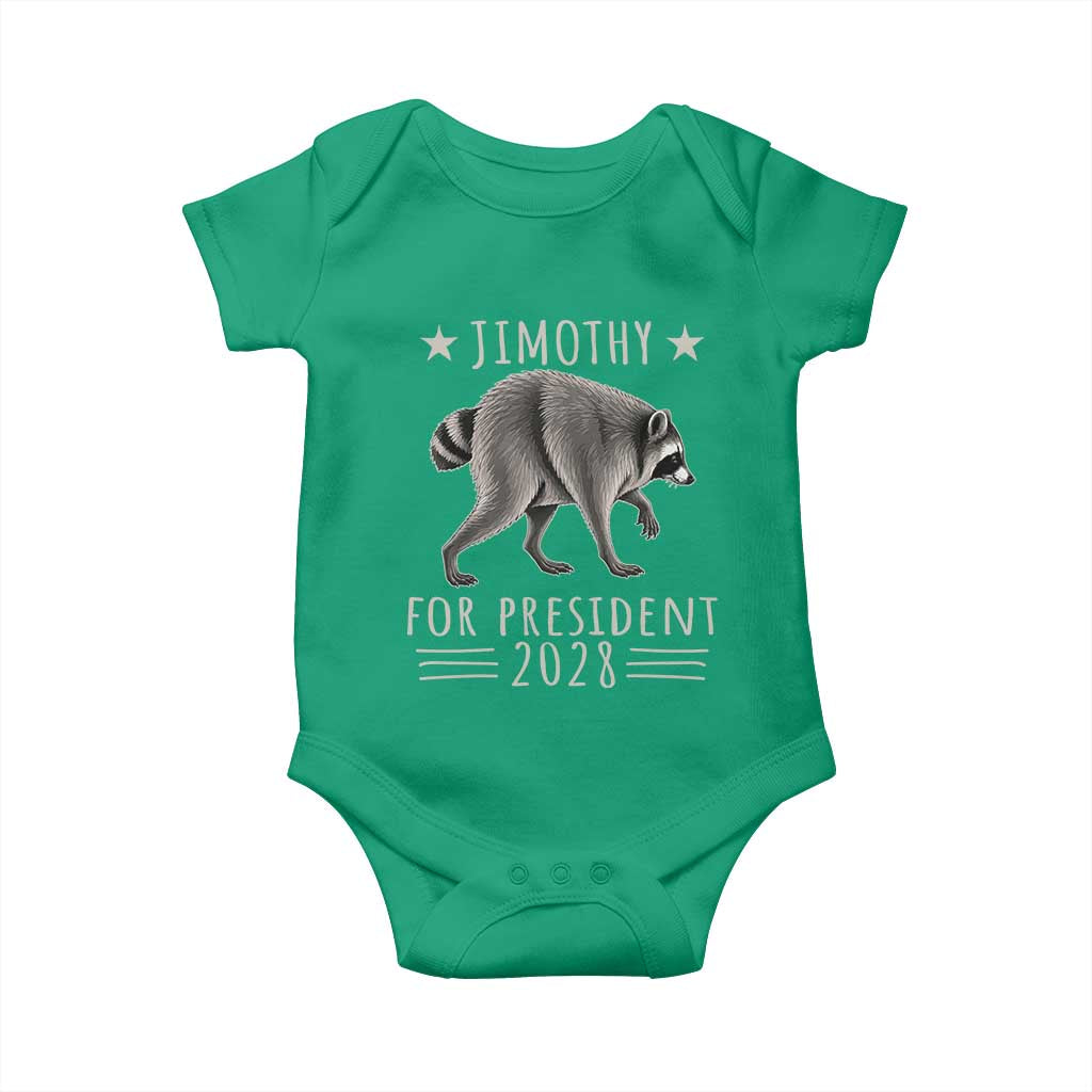 Jimothy For President 2028 Parody Baby Onesie Funny Viral Seattle Raccoon Lover